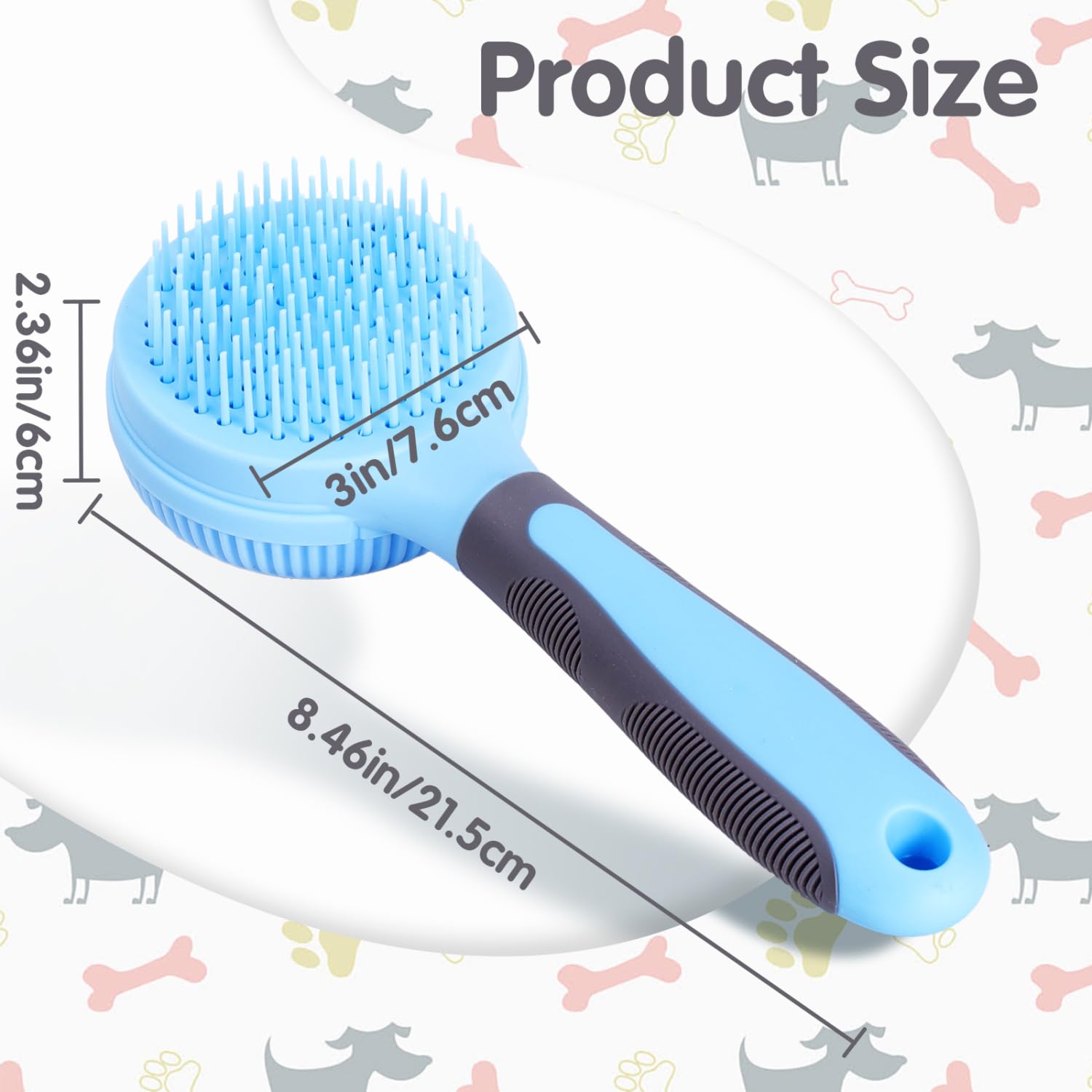 Nobleza 2 in 1 Double Sided Cat Grooming Brush, Self Cleaning, Massage Brush for Long and Short Haired Cats & Dogs - Image 2