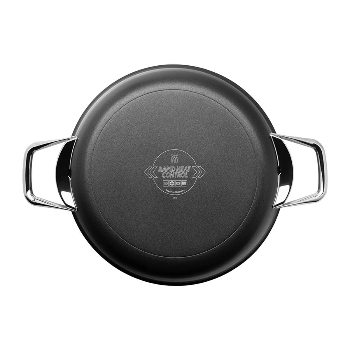 WMF Steak Profi - Sartén para carne (inducción, 24 cm, ideal para saltear afiladas, material multicapa, control rápido de calor, apta para horno)