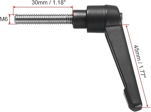 Miniatura 23 de uxcell 5 piezas de manija de palanca de sujeción ajustable M8 x 0.630 in óxido negro métrico acero al carbono macho roscado perillas de mano