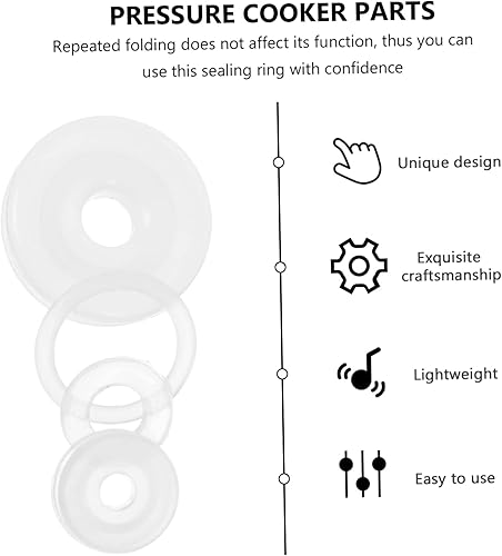 Miniatura 6 de Juego de 4 juntas de silicona para olla a presión, anillo de sello de válvula de flotador para ollas a presión