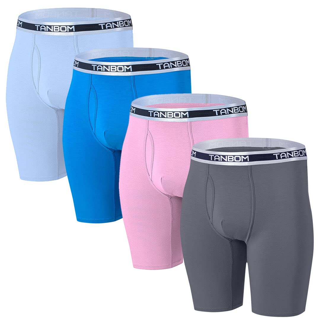 ZONBAILON Mens Underwear Boxer Briefs Moisture-Wicking Breathable Bamboo Viscose Boxer Pouch