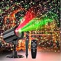 Christmas Projector Lights Outdoor, GUSODOR Projection Lights with timed Remote Control & 5 Modes, IP65 Waterproof RG Star Projector for Christmas Decorations Xmas Yard Patio Holiday Party Decor
