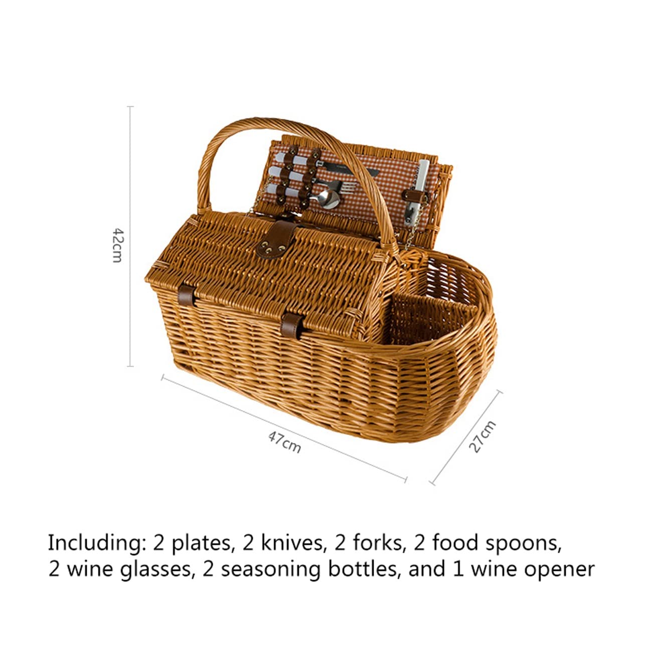 Couples Picnic Basket 2 Person Picnic Basket Set - Wicker Hamper With ...