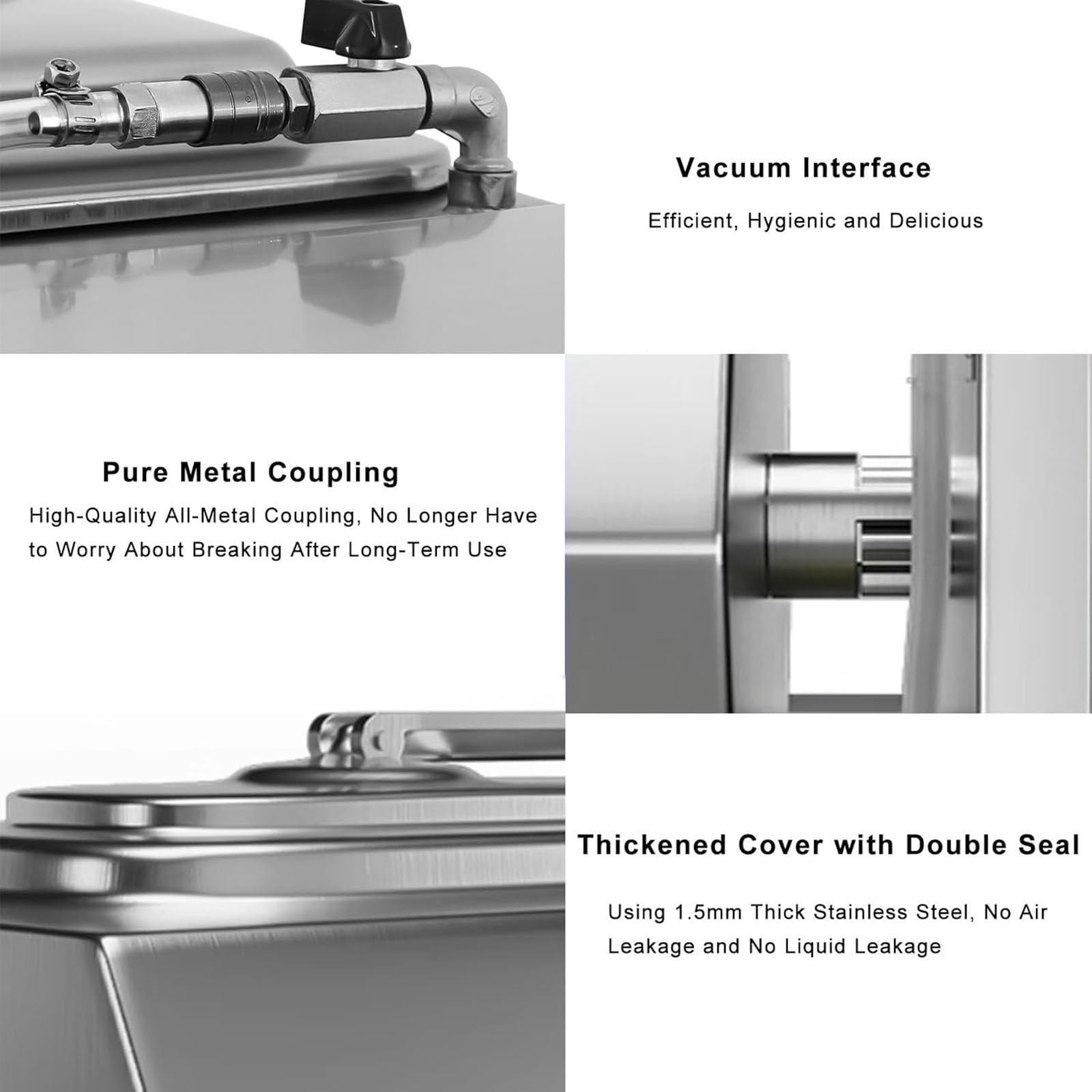 Marinateur de viande professionnel – Gobelet sous vide en acier inoxydable avec minuteur, rotation bidirectionnelle et 3 vitesses pour viande et légumes
