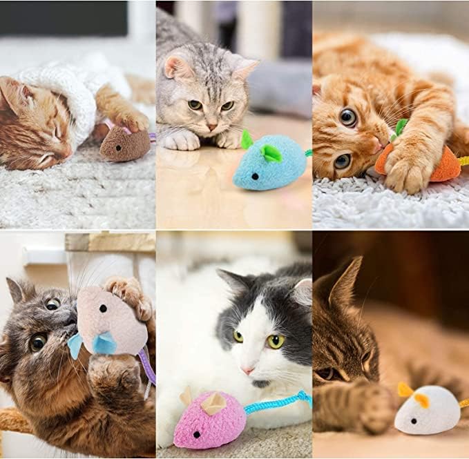 Image of Mouse Toy Cats Mouse Plush Cat Toys Realistic Cute Kitten Mice Filled Polyfill Rat for Cat, (8 Pieces)