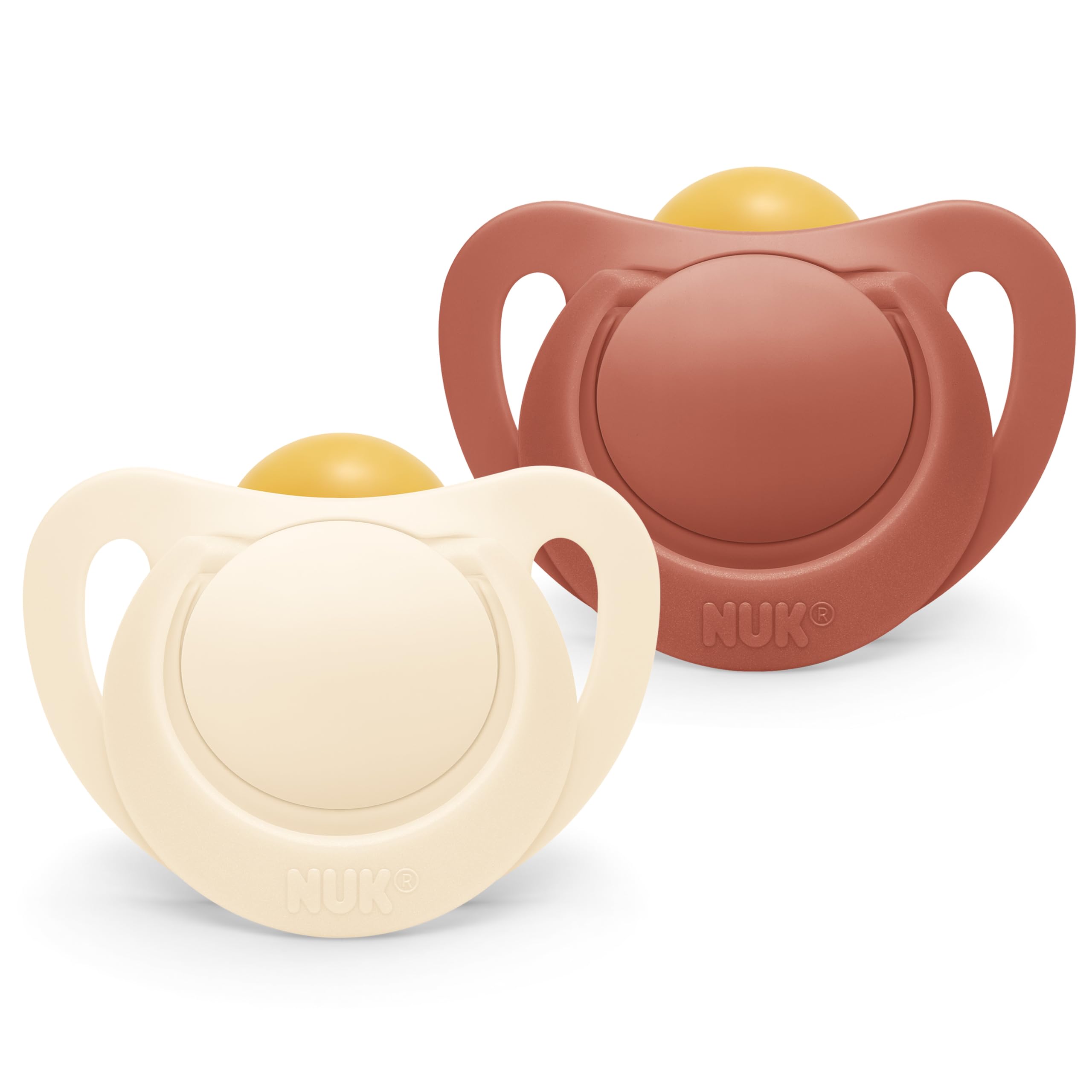 NUK for Nature Babyschnuller | 6-18 Monate | Nachhaltige Gummischnuller | Über 98 % natürliche Rohstoffe | Terrakottarot | 2 Stück