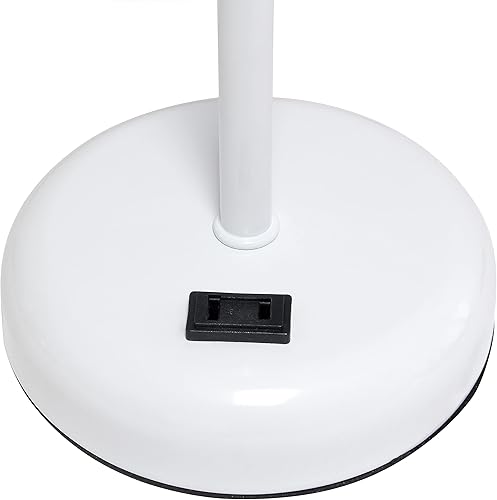 Miniatura 4 de LimeLights LT2024-WOW-2PK - Juego de 2 lámparas de escritorio de 19.5 pulgadas con toma de carga y pantalla de tela de tambor para sala de estar,