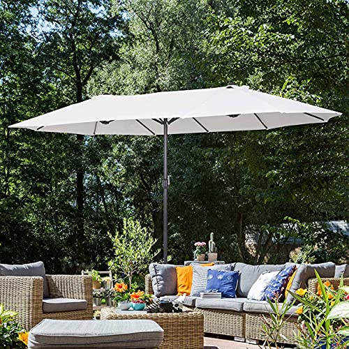 Harrier 15Ft Double Sided Parasols - Backyard Canopy With Optional Parasol Cover & Parasol Umbrella Base Weights | White, Black Or Grey Parasol | Large Shade Canopy (Parasol Only, Black) #TOP2