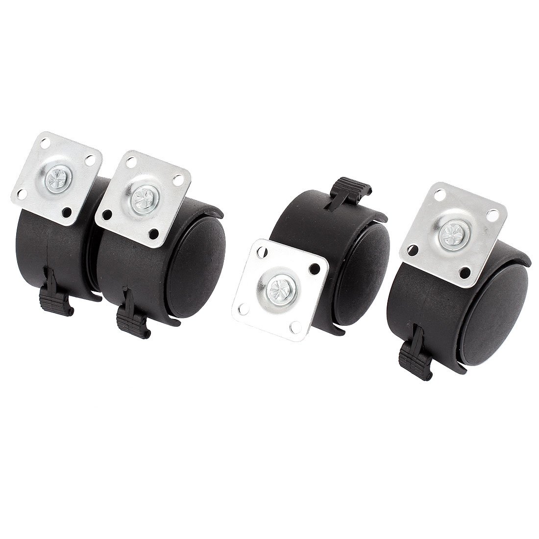 Ruote piroettanti con Freno da 2" con Piastra di Montaggio Superiore - Set di 4 Ruote quadrate Resistenti per mobili, Attrezzature e lavori di bricolage