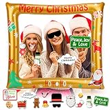 marcos navideños para fotos png gratis 🎅Valor Navidad Photo Booth Props Accesorios: nuestros felices accesorios de cabina de marco de cabina de fotos de Navidad incluyen un marco inflable para fotos selfie, 14 piezas de accesorios de cabina de fotos de Navidad varios estilos: Santa, calcetín de Navidad, muñeco de nieve, sombrero, coche de regalo, cascabel, bigote de Santa, gafas, guía divertida, osito, galleta, lengua, deseo navideño, etc.