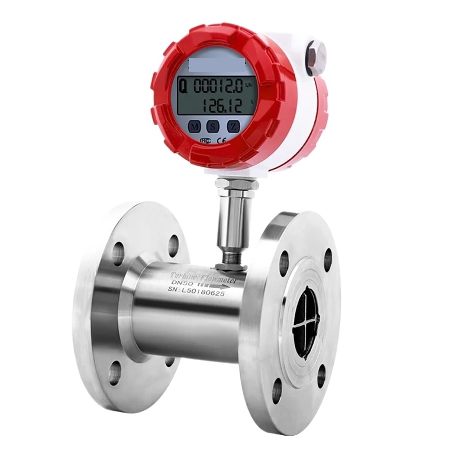KSZHZYMGX Digital Water Flow Meter Turbine Flow Sensor SS304 / SS316L RS485 4-20mA Pulse Output(DN40)