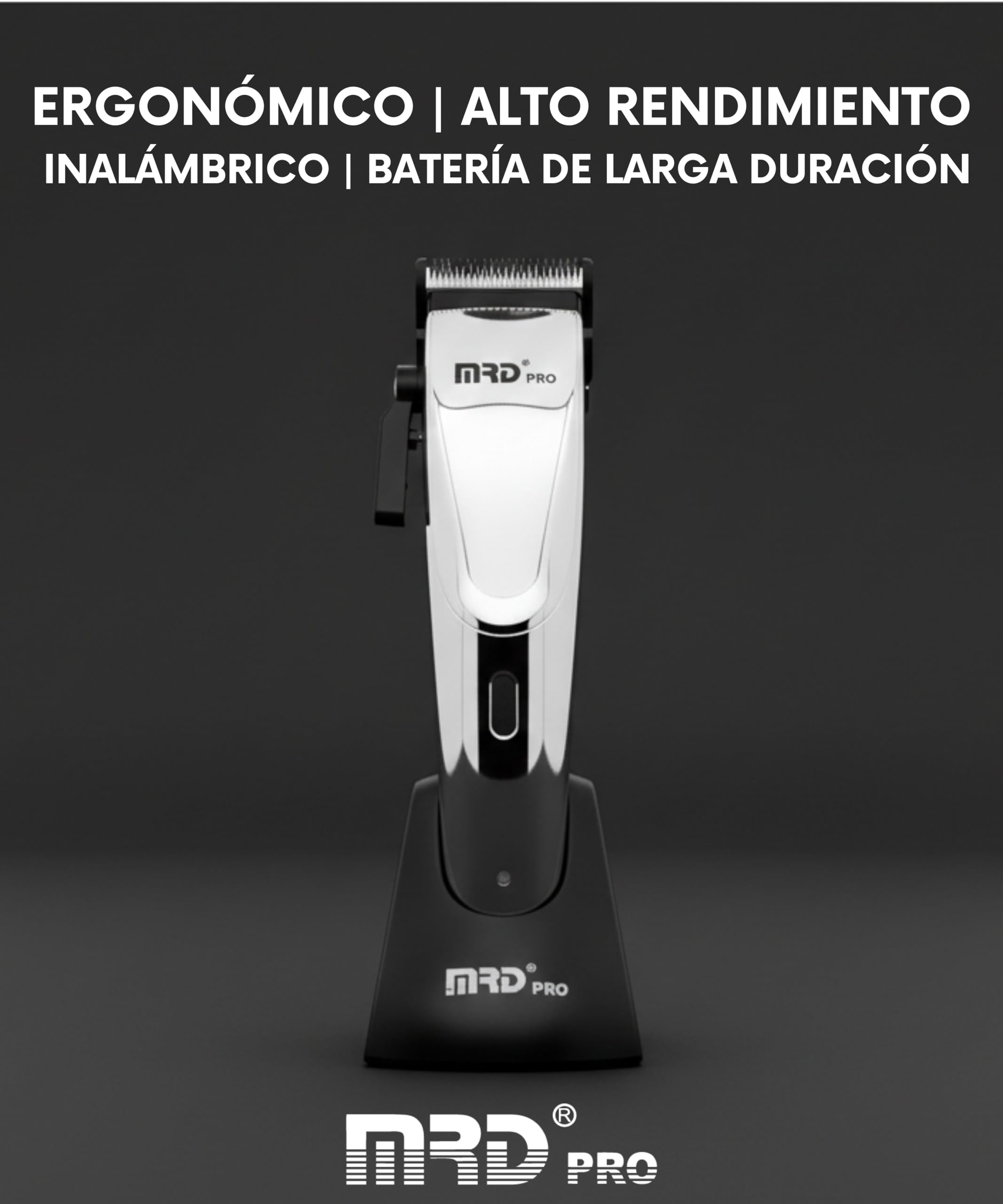 MRD Clipper PRO ERGO – Máquina de cortar pelo hombre profesional con motor Magnético, cuchilla DLC Faper y 10.000 RPM, cortapelos MRD pro recargable USB-C
