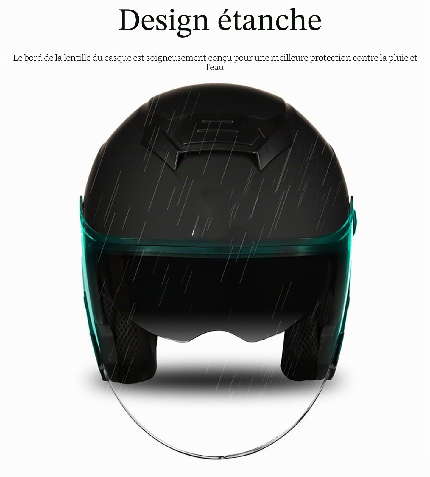 Casque de Moto Jet Adultes Ouvert Double Visière, Micro Intégré, ECE H, Taille M=57-58cm