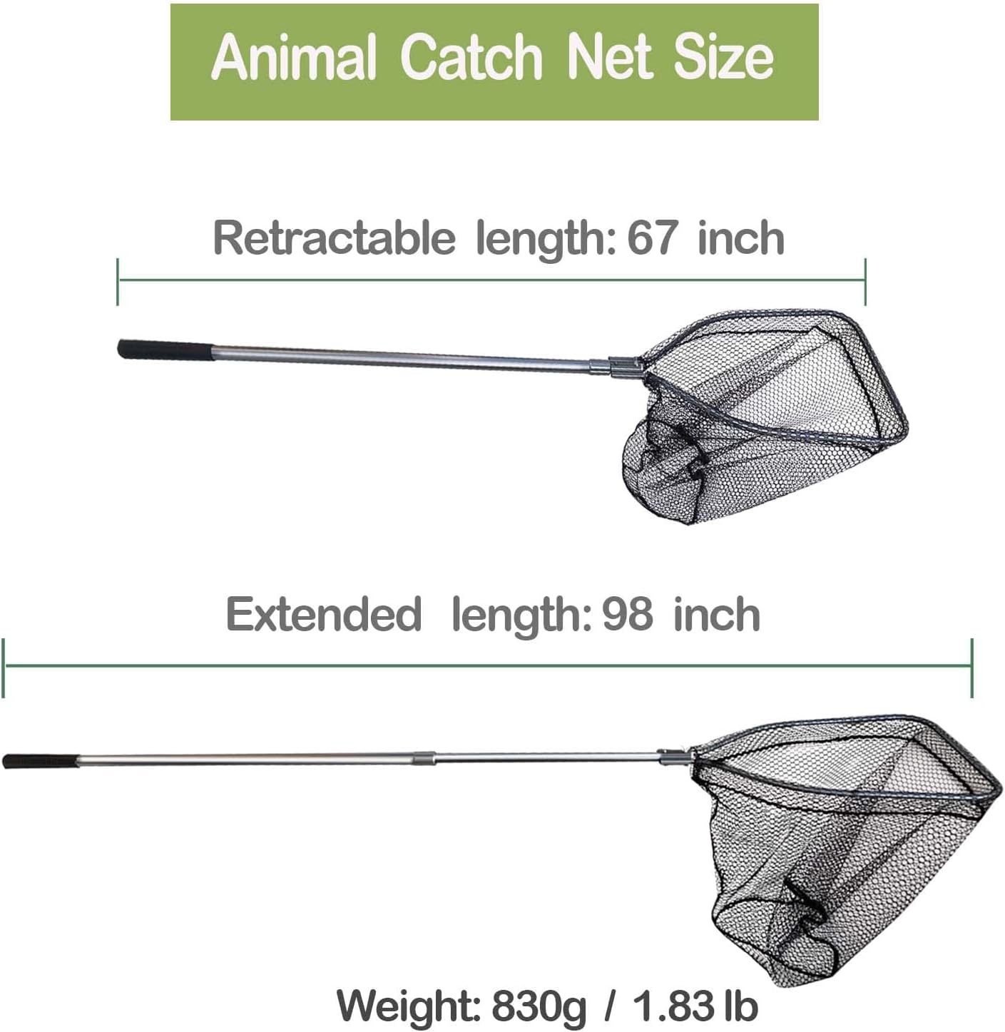 Catch Pole Net with Telescopic Handle,Animal Catcher Net for Cat,Rabbit,Chicken,Duck,Goose,Fish,Racoon,and Other Poultry Wildlife
