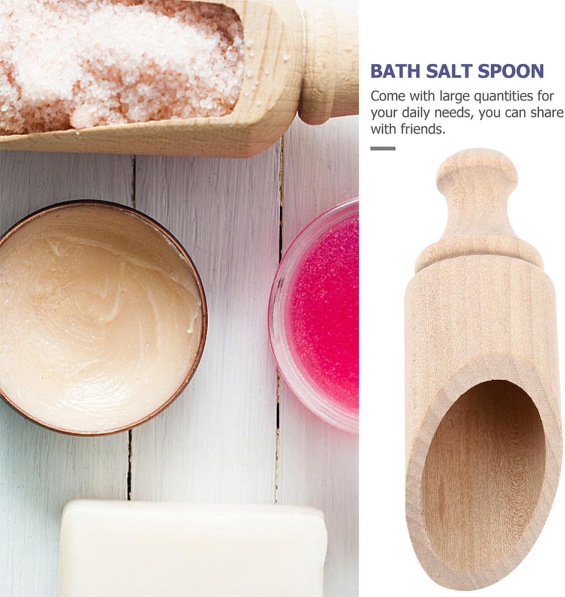 4pcs Wooden Salt Spoons Small Tea Spoons Xmas