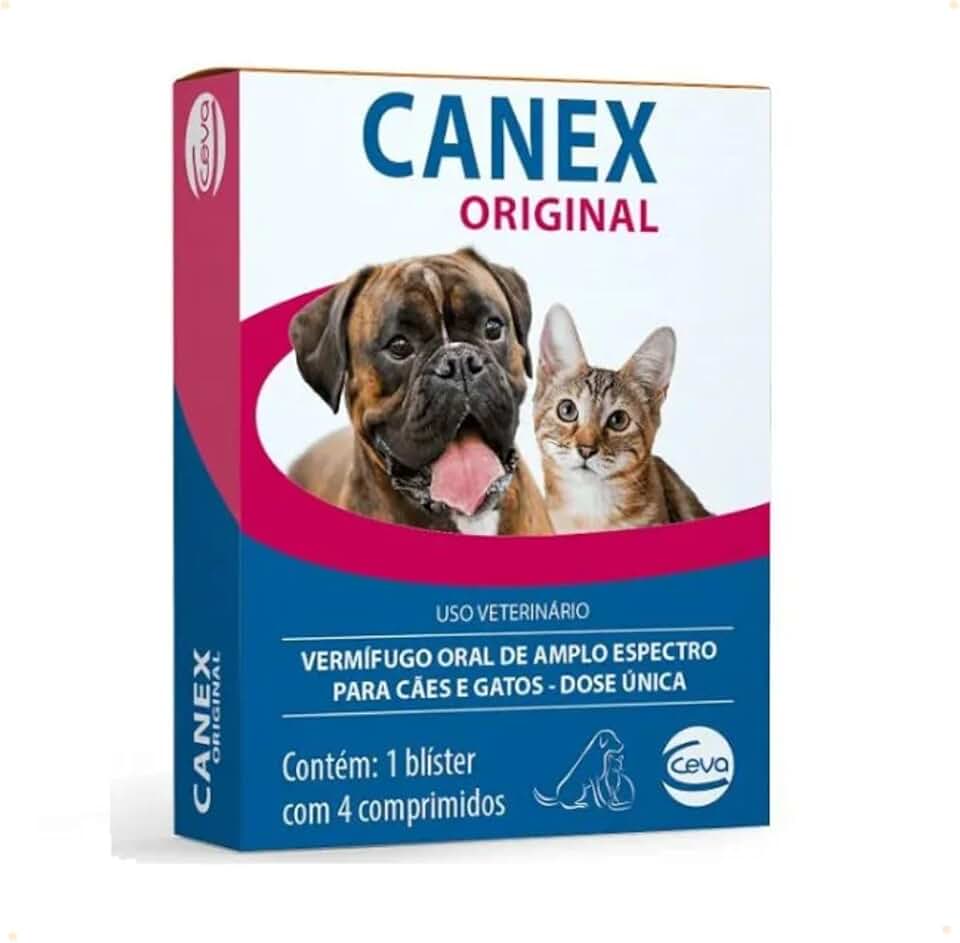 Vermífugo Canex Original Para Cães E Gatos - 4 Comprimidos