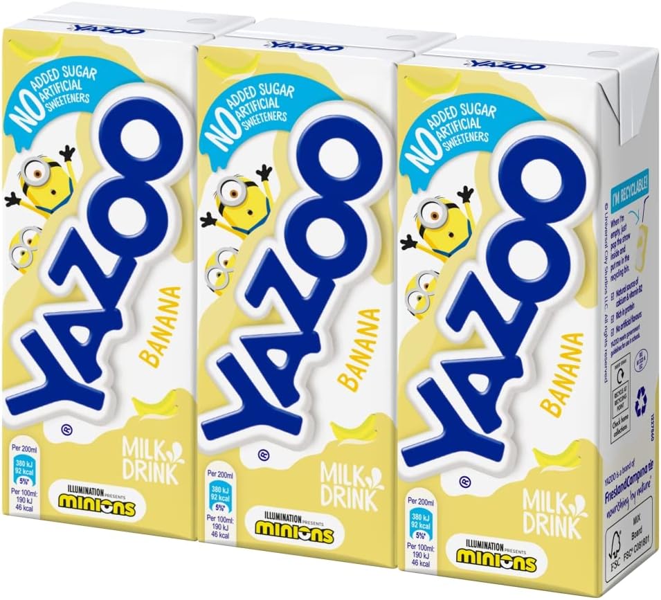 Yazoo Banana No Added Sugar 3 x 200ml