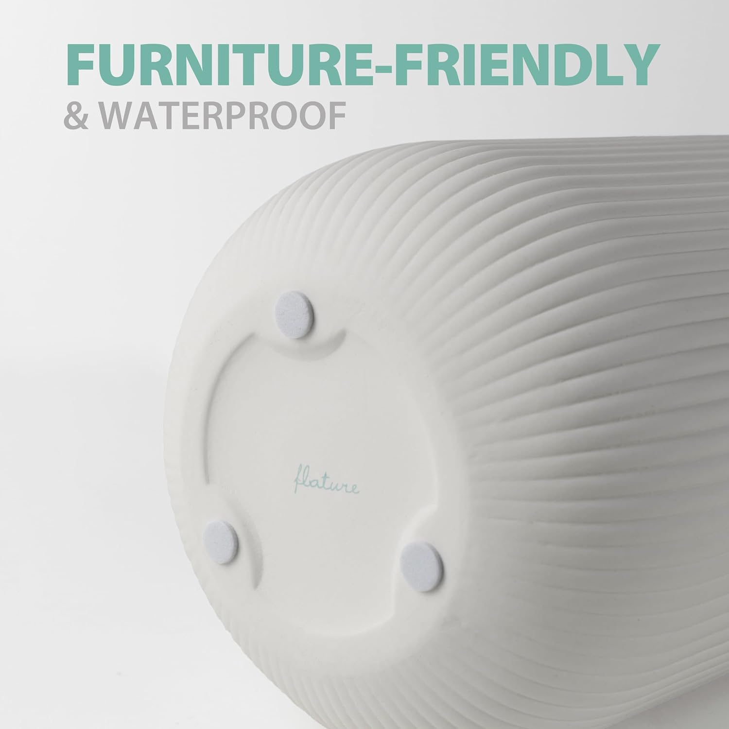 Ceramic Vase with Grooves - Waterproof Flower Vase in Matte White for Fresh Flowers, Dried Flowers, Pampas Grass, Large 20cm High Vase as a Gift, Decoration for Living Room, Bedroom, Office. - Image 5