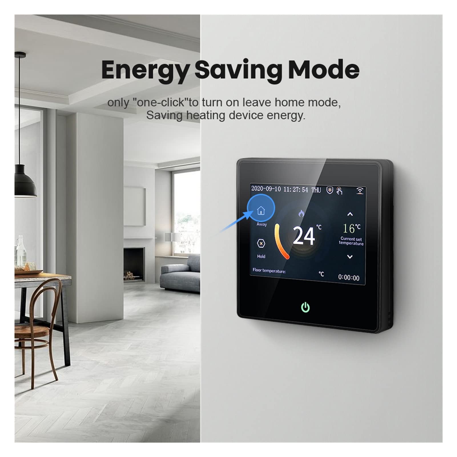 Czujnik termometru, WiFi Smart Thermostat Regulator temperatury ogrzewania z Celsjusza/Fahrenheita PROWADZONY Ekran dotykowy działa do domu(Light Yellow)