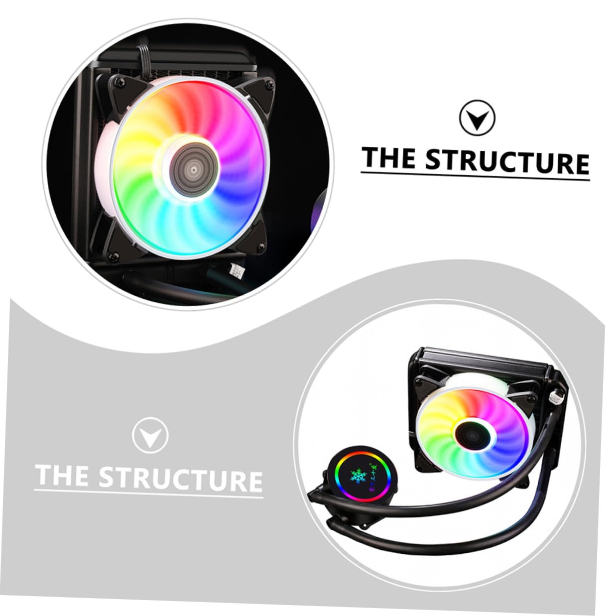SHOWERORO Liquid CPU Radiator Cooler System with Argb Fan, Professional Water Cooling for Gaming Desktop Pcs, 120mm Radiator Compatible with Intel, Silent Operation