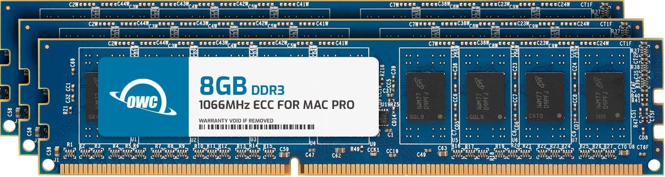 OWC 24GB (3x8GB) DDR3 ECC Unbuffered CL7 PC3-8500 1066MHz SDRAM Memory Ram Upgrade Module Compatible with 2009-2010 Mac Pro Nehalem, Xserve 2009 (OWC85MP3W8M24K)