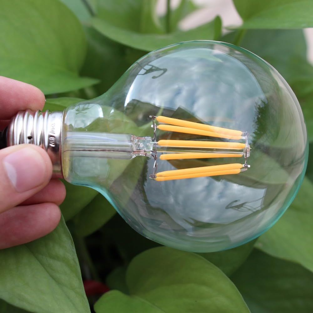 1fortunate lights, Paquete de 10 bombillas de filamento LED AC220V E27 4W/6W G80 luz clara estilo Industrial Retro bombilla regulable for el hogar(4W E27 220V)
