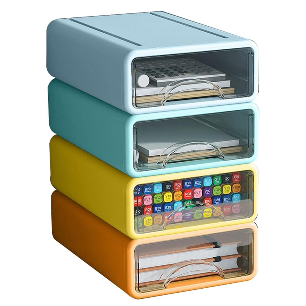 Hndhbfgrt Desk Closet Organizer Box Drawer Type Plastic Storage Container Stackable Cosmetics Home Stationery Storage Holder