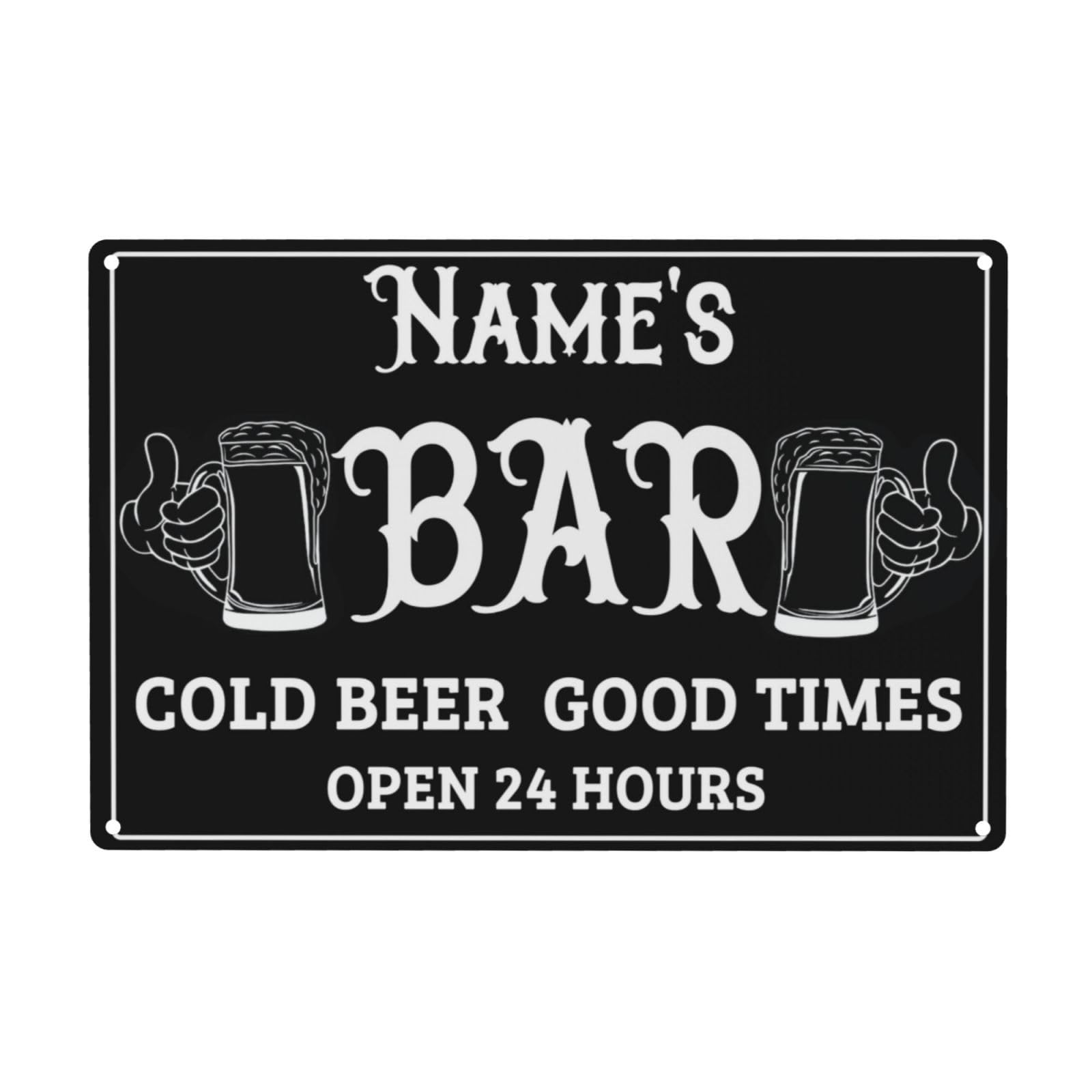 FUMUNA Personalized Custom Bar & Grill Sign Backyard Bar Decor For Home Man Cave, Kitchen, Pub & Diner Wall Art