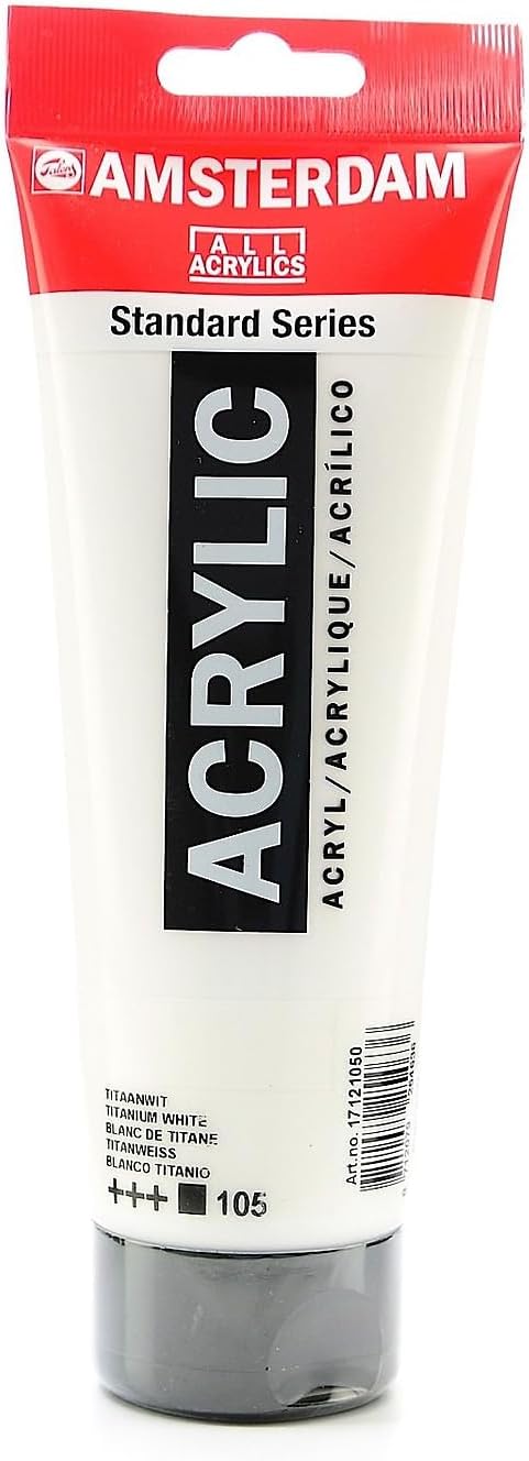 Amsterdam Standard Series Acrylic Paint Titanium White 250 Ml [Pack Of 2] (71110-PK2)