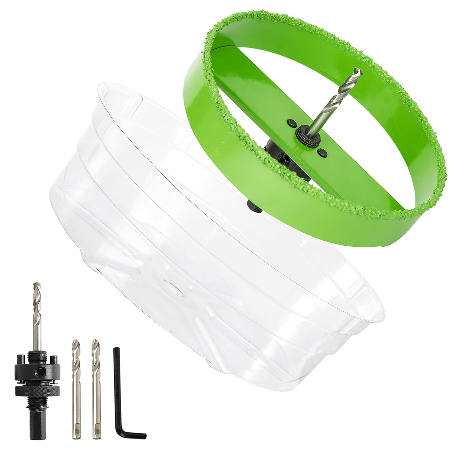 6 Inch Carbide Hole Saw for Recessed Lights Can Lights, Cutting Ceiling Plaster Drywall with Dust Bowl, 2X Faster