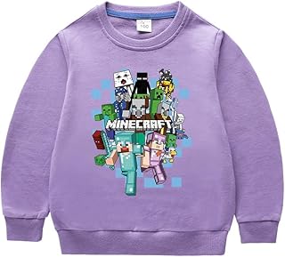 [PRABOS]マインクラフト100%綿 長袖Tシャツ 春秋服マインクラフト おしゃれ 衣装子供服 春秋服 日常服 男の子 女の子 誕生日 プレゼント イベント 応援 文化祭 学園祭 男女兼用 (K2#,110CM)