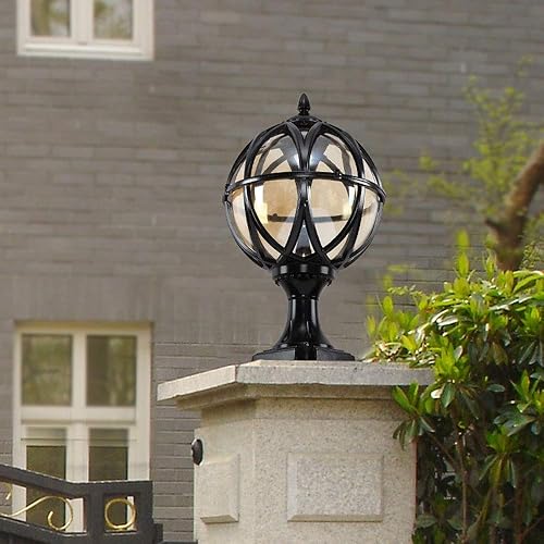 Miniatura 3 de Lámpara de cabeza de columna de bola, impermeable, cabezal de pared, lámpara de puerta de villa, lámpara de jardín europea, lámpara de jardín