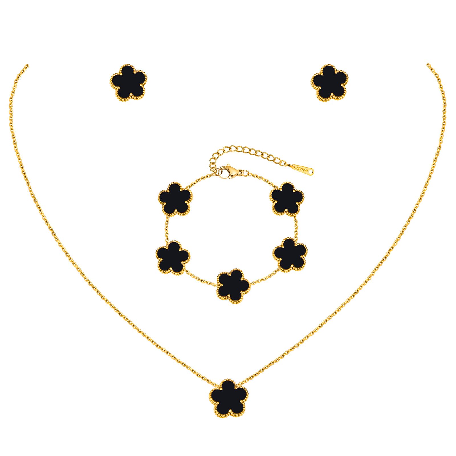 Gold Necklaces Bracelets Earring Set