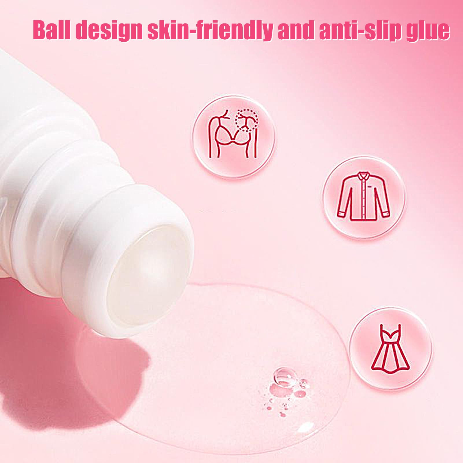 Body Adhesive Roll On, 20 g Skin Bonding Liquid, Non Slip Quick Drying Body Tape, Trasparente Sweatproof Glue Stick, ideale per Travel, Everyday Wear, Secure Sports Fit