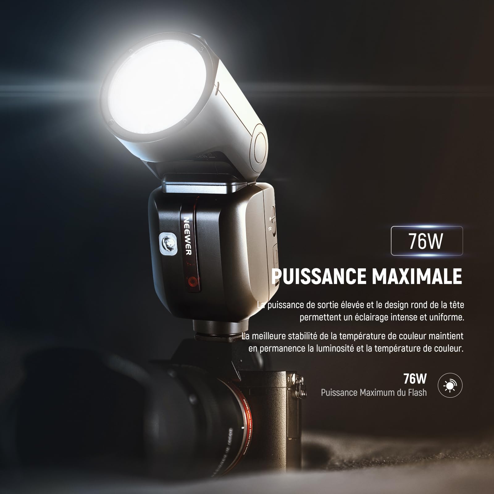 NEEWER Z2PRO-S Flash 2.4G TTL Tête Ronde,sans Fil Compatible avec Sony & Godox,76Ws,1/8000s HSS,Interface Utilisateur Améliorée,Commutateur TTL/M TCM,3000mAh,éclairage Pleine Puissance(600W),Diffuseur