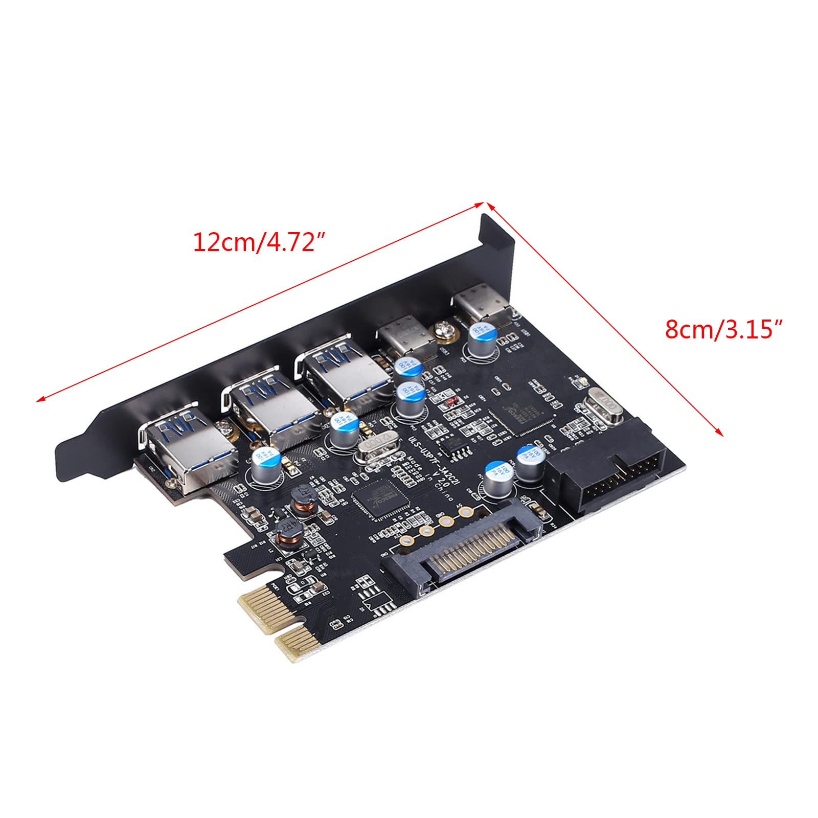 PCI-auf-USB-Erweiterungskarte PCI-e auf Typ C (2) TypeA (3) Adapterkarte Kostenloses Netzteil für MacOS für FL1100 Pcie USB 3.0 Karte Interne 5 Anschlüsse USB 3.0 PCI-E Erweiterungskarte Typ C (2) (3)