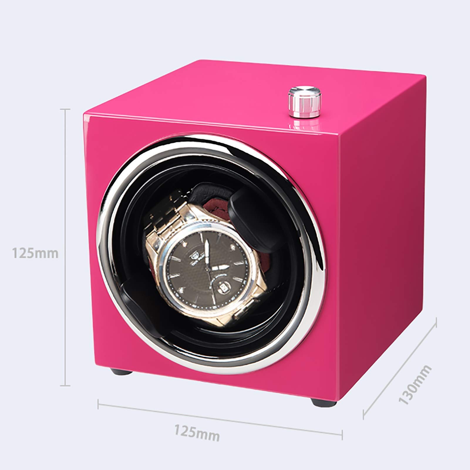 Mini Reloj de 1 Ranura, agitador, Rosa, Azul, Negro, Relojes mecánicos, Soporte de exhibición de bobinado automático, portátil para el hogar (Caja de exhibición de Reloj)