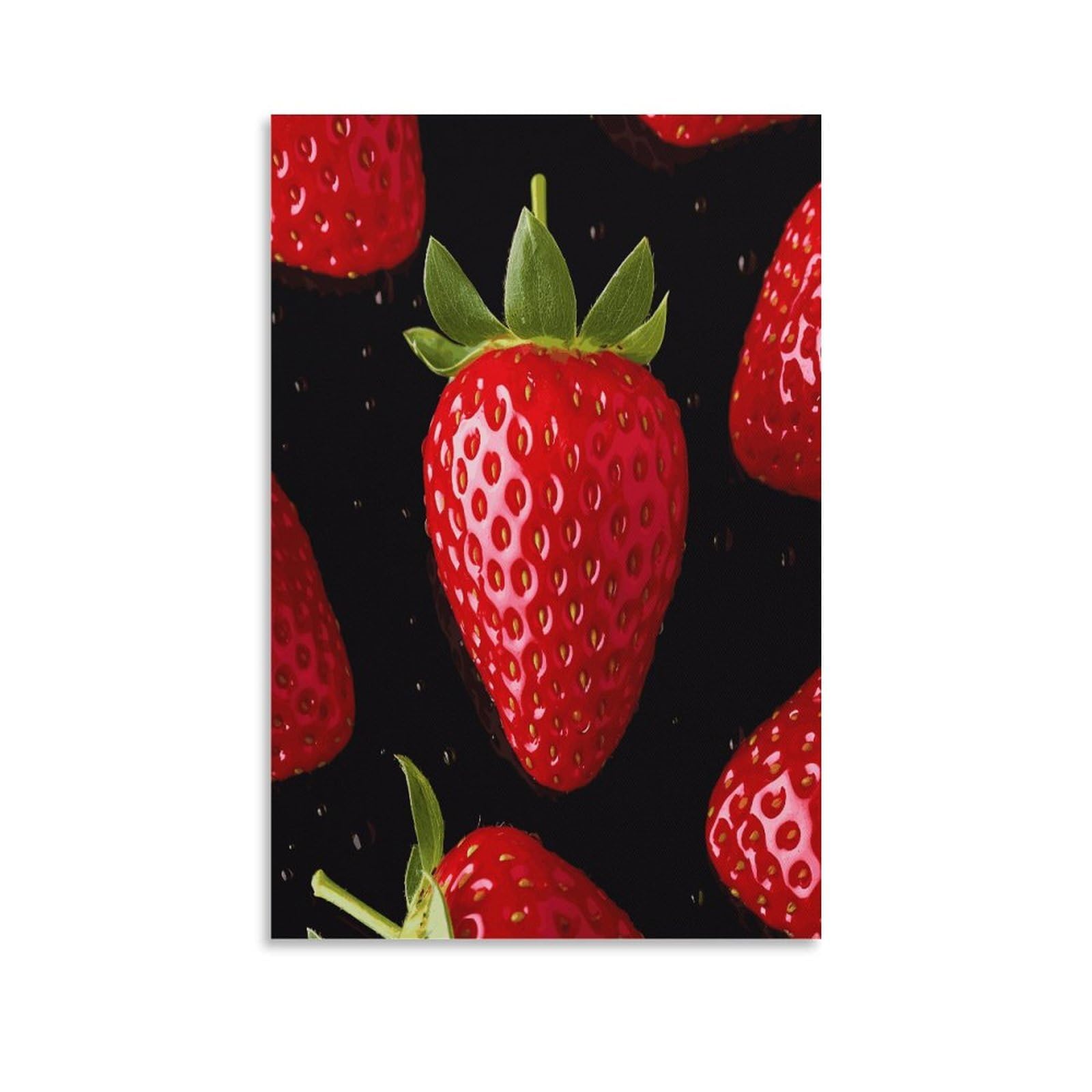 LDGSUPH Strawberry Canvas Wall Art Prints Hangable Decor Painting for Wall Prints Painting Artwork Modern Decorative Artwork Ready to Hang Wall Pictures for Home Decor 20x30inch(50x75cm)