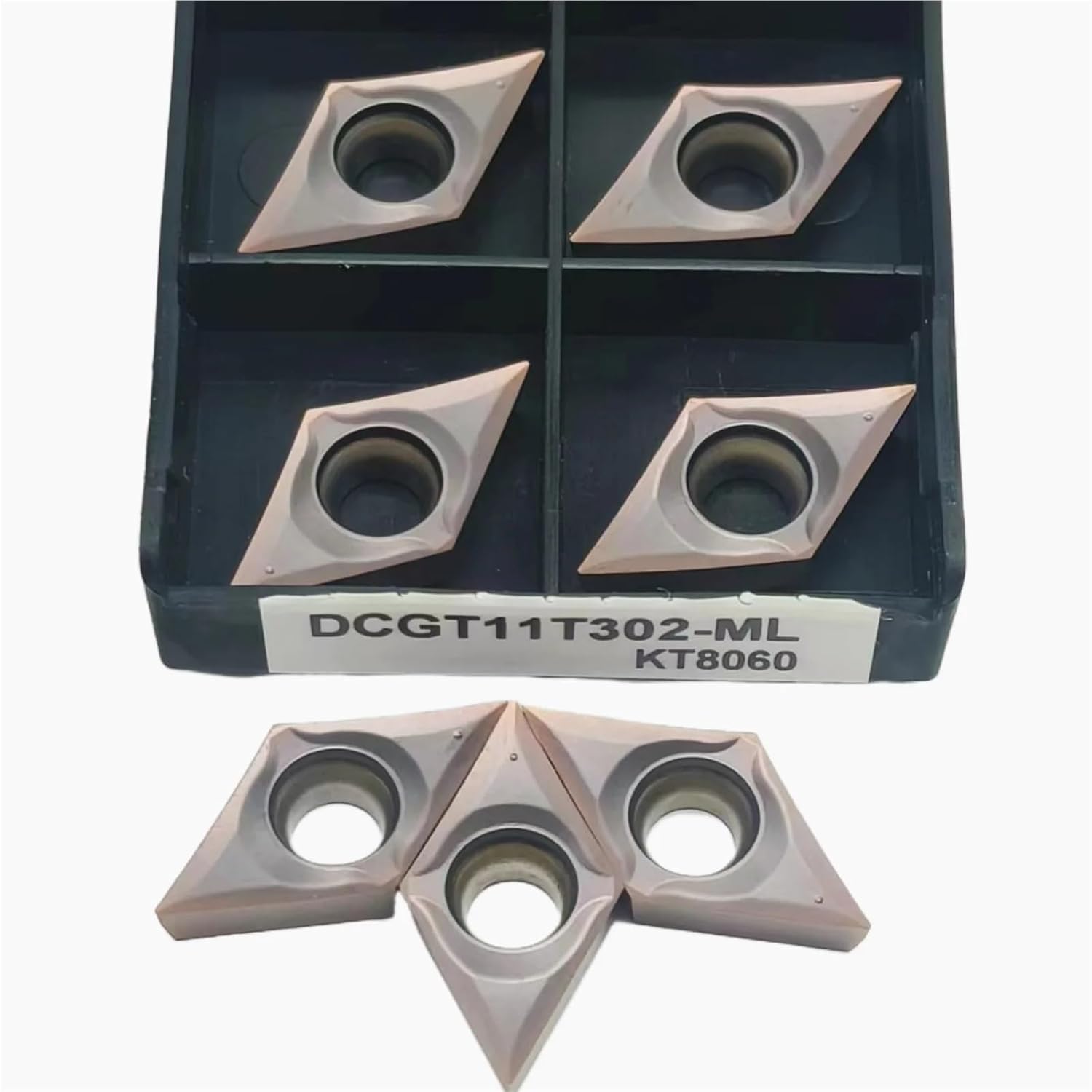 10PCS DCGT11T301 DCGT11T302 DCGT11T304-ML KT8060 Carbide Inserts Indexable Lathe Milling Inserts Turning Tools for Steel and Stainless Steel(DCGT11T304-ML KT8060)
