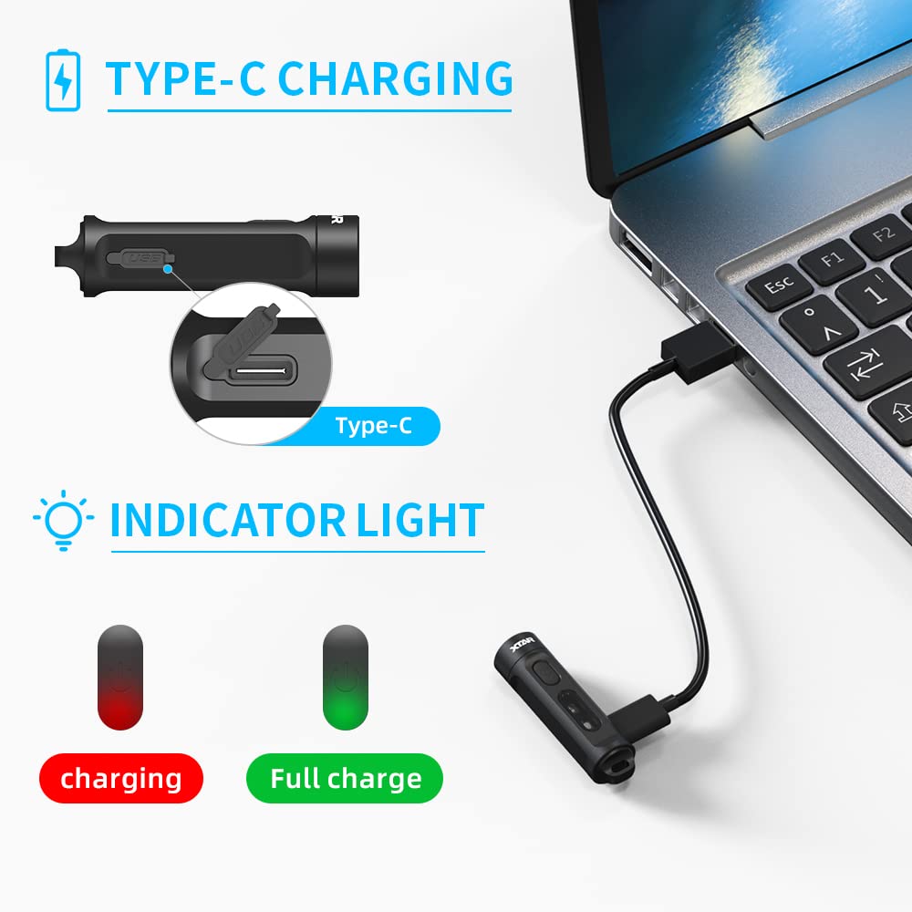 Xtar T1 USB-C LED Akku Lampe bis 500 Lumen und Farb- bzw. UV- LED