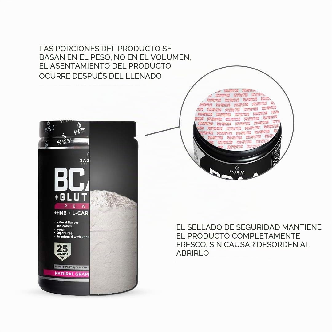 SASCHA FITNESS BCAA 4:1:1 + HMB Suplemento de Aminoácidos Ramificados en Polvo con Glutamina, L-Carnitina y HICA | Vegano, 0 Calorías, Sin Gluten | Aumentar Masa Muscular | Sabor Piña 387,5 g
