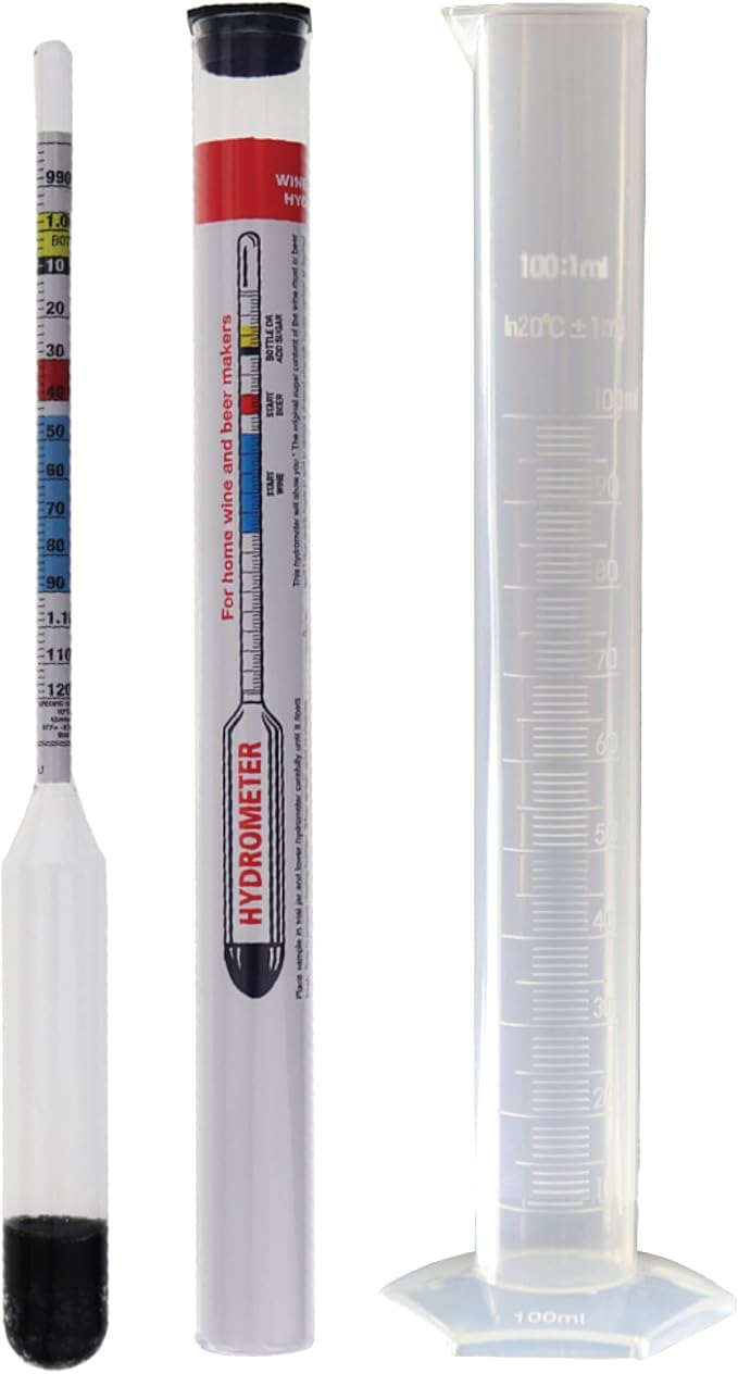 Home Brew Hydrometer with Included 100 Millimeter Trial Sampling Jar Home Brew Equipment for