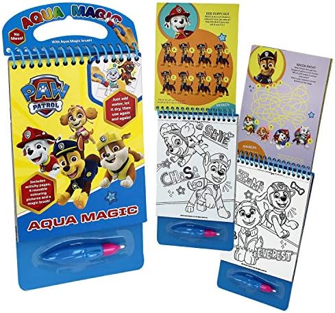 Paw Patrol Aqua Magic No Mess Free Colouring Book Reusable Fun Drawing Activity