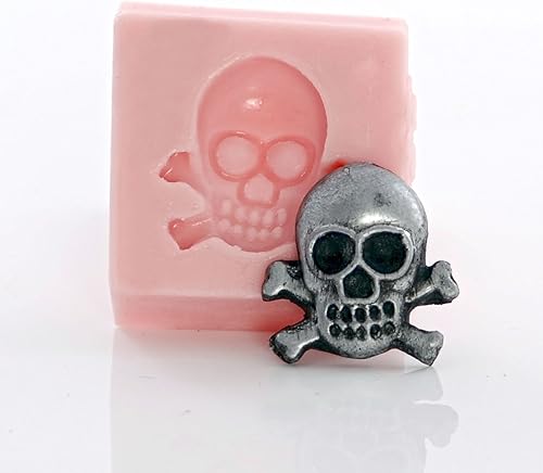 Miniatura 4 de Molde de silicona miniatura de calavera y huesos cruzados, molde seguro para alimentos, molde de joyería artesanal. tamaño perfecto para hacer joyas.