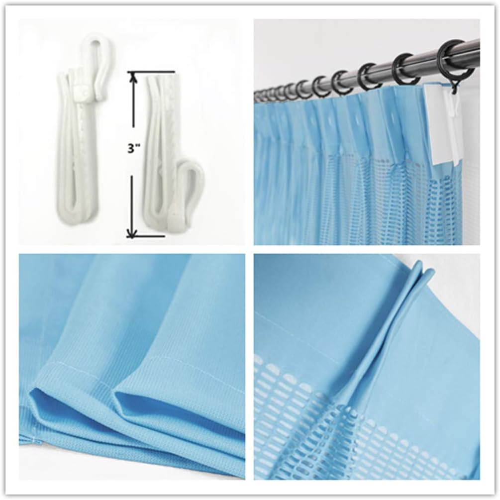 cololeaf 8ft Wide x 8ft Tall Pinch Pleated Hanging for Hospital Medical Clinic SPA Lab Cubicle Curtain Divider Privacy Screen, in Blue Customizable