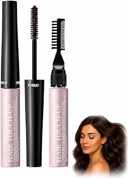 Instant Hair Color Touch-Up Stick Dark Brown   Quick-Drying Hair Mascara for Roots, Sideburns & Beard, Temporary Gray Cover-Up, Non-Sticky, Sweat-Proof, Travel-Friendly Dark Brown