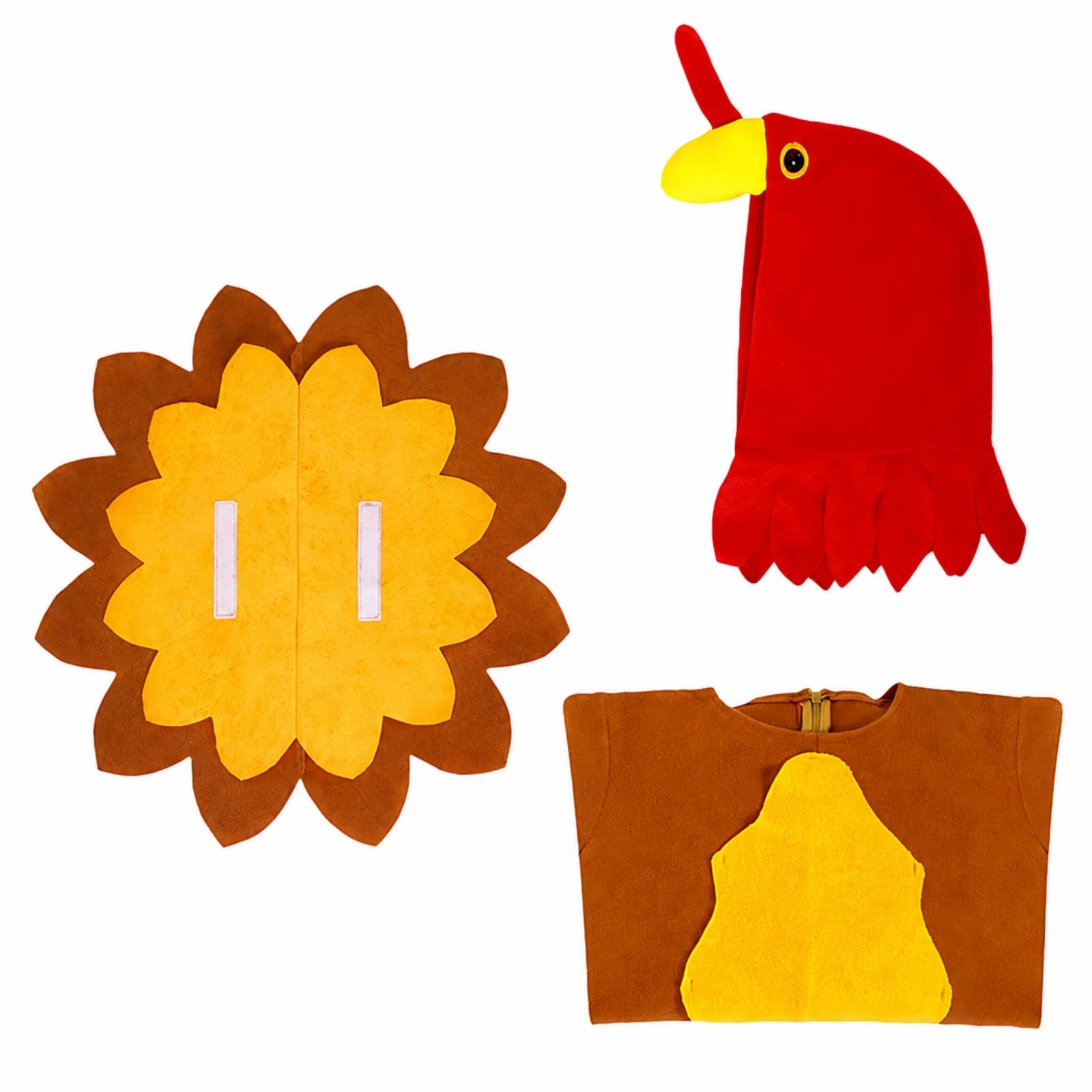 Costume Personaggio Pennuto Copripiedi Inclusi Tuta da Pennuto con Cappuccio Vestito di Carnevale per Feste Del Ringraziamento