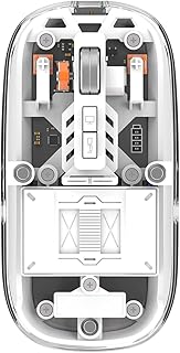 Wireless Bluetooth Transparent Mouse, Rechargeable Wireless Mouse, Slim Cordless Mouse, Ergonomic Silent Mouse, Portable Gaming Mouse, Silent Clickand Back to Desktop Button, Computer Mouse (Grey)