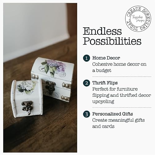 Miniatura 4 de Thymeless Designs - Transferencias para manualidades y muebles, 3 hojas de diseño de 6 x 12 pulgadas, transferencia de decoración del hogar,