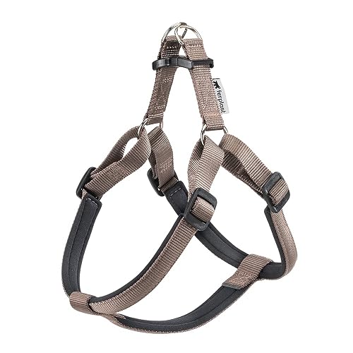 Ferplast Daytona Arnés para Perros, Arnés para Perros Mediano y Grande, Acolchado, Ajustable, Marrón